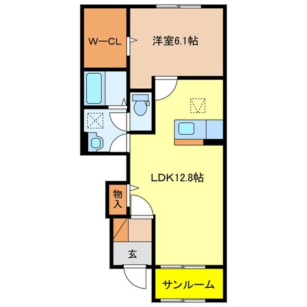 ミリオンハート　Ｂの物件間取画像